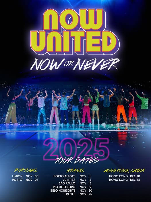 shows do Now United do Brasil em 2025 datas locais ingressos
