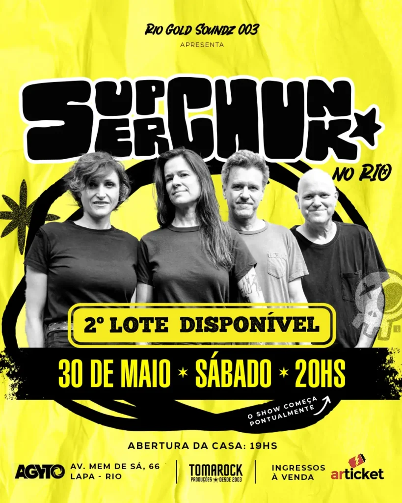 cartaz do show da banda Superchunk no Rio de Janeiro